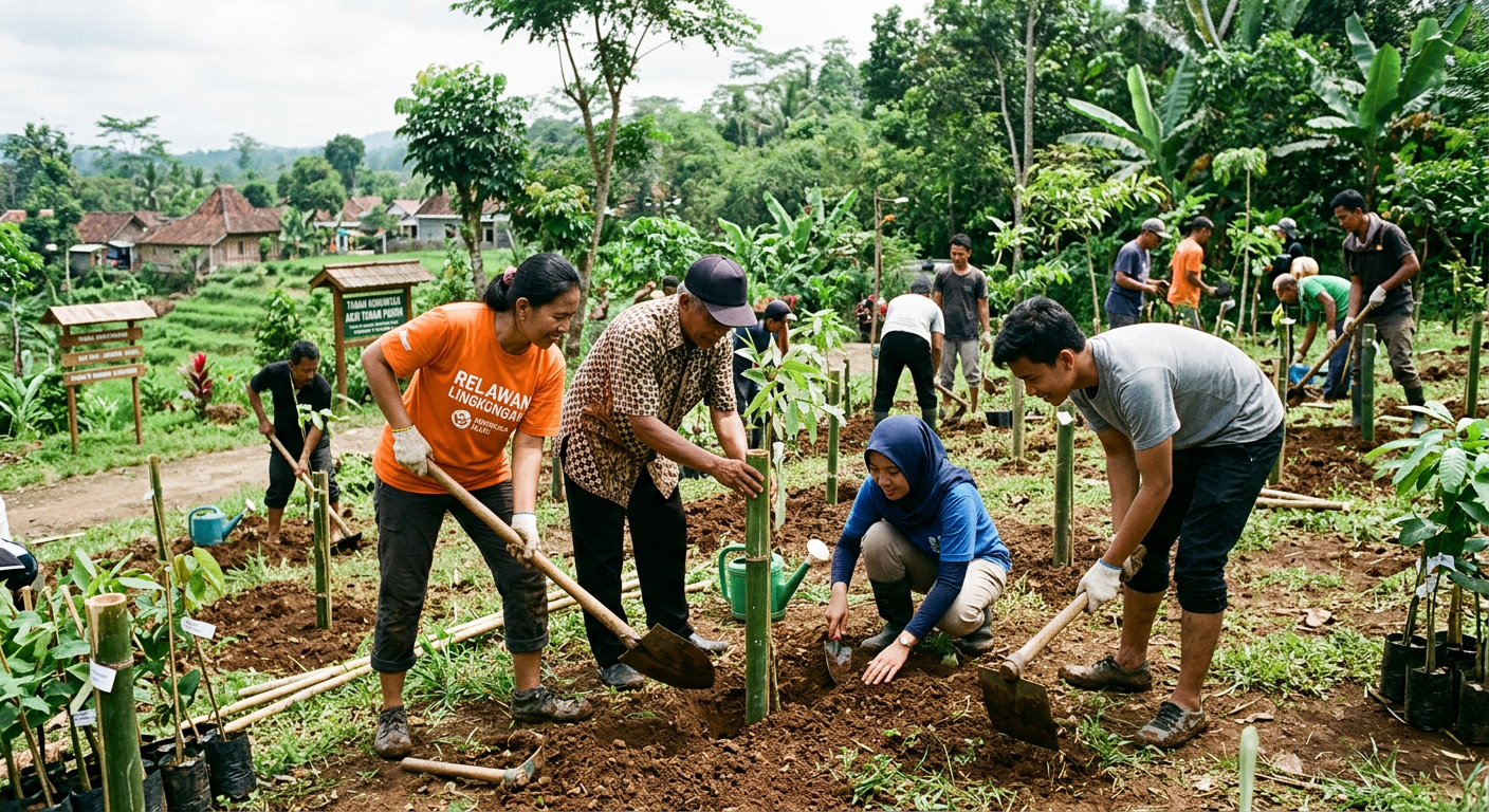 LIVESGP RIAU Hijau - Program lingkungan seperti gotong royong dan penanaman pohon.